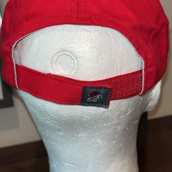 Red creased Georgia Bulldogs UGA Football Snapback Velcro strap adjustable Cap - Picture 3 of 5